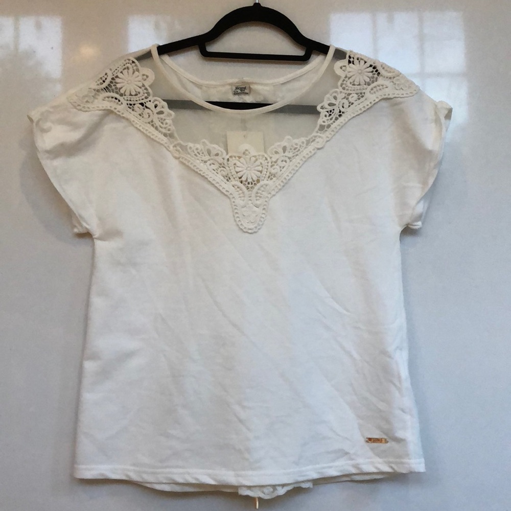 White too with lace detail and zip back
